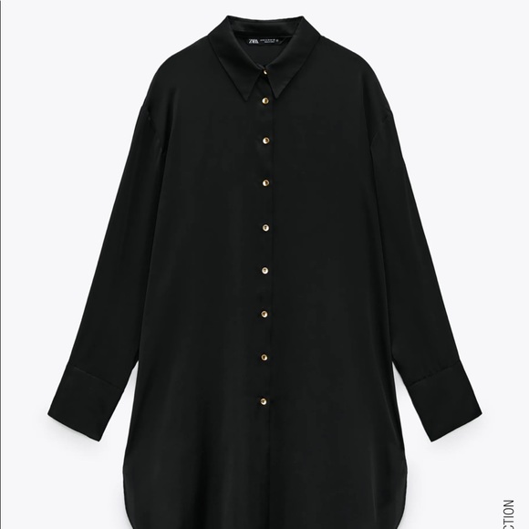 Zara Tops - NWT Zara Long Sateen Shirt